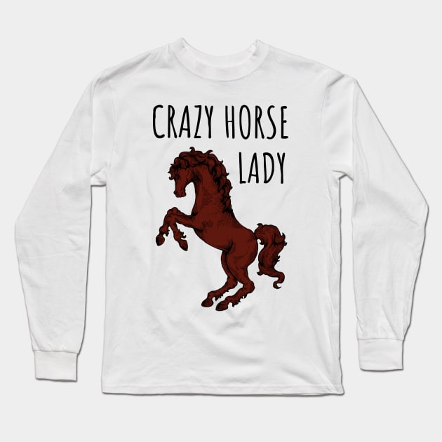 Crazy Horse Lady Long Sleeve T-Shirt by juinwonderland 41